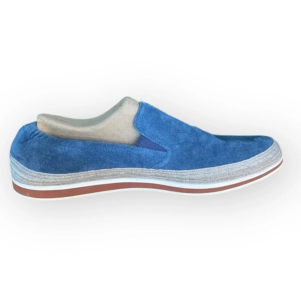 P4 Prada Sport Blue Suede Linea Rossa Espadrille Loafers‎